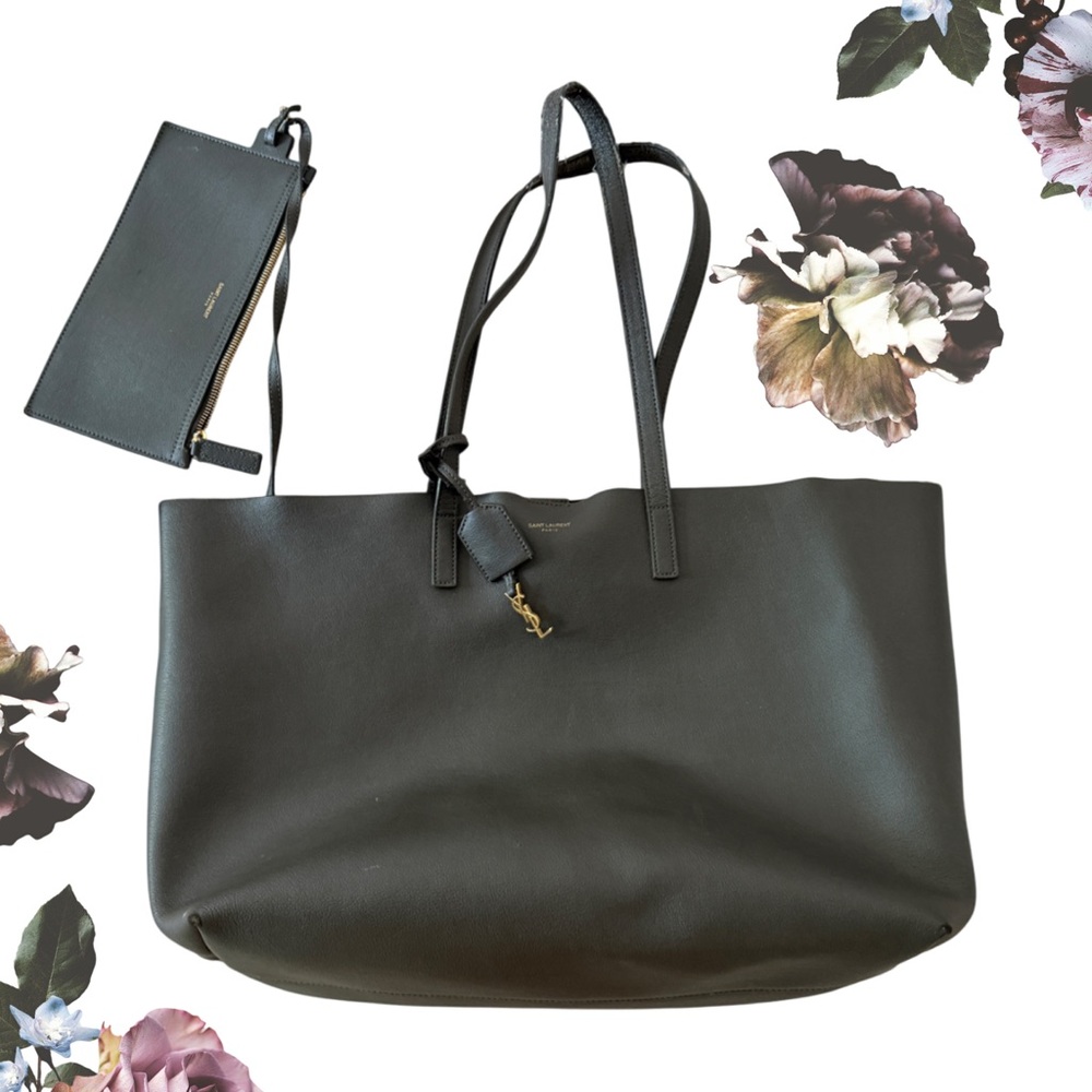 YSL Shopping Tote Bag in “Light Musk”, Grey/Brown